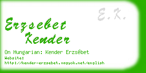 erzsebet kender business card